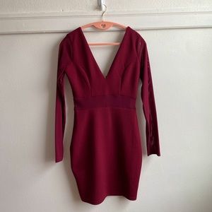 Maroon Mini Cocktail Dress